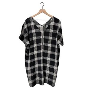 Madewell Black and White Plaid Dress with Zipper